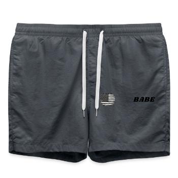 Vintage Stars, Stripes and BABE - Swim Trunks - anthracite - Front - AI Model Male 185 light (185cm)