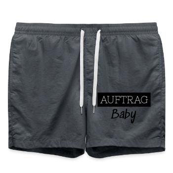 Commander Bébé Famille Enfant Parents Drôle Cadeau - Short de bain - charbon - Devant - AI Model Male 185 light (185cm)