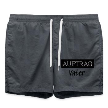 Commander Père Famille Cadeau Drôle - Short de bain - charbon - Devant - AI Model Male 185 light (185cm)
