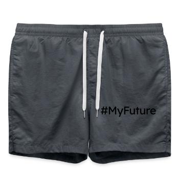 Hashtag My Future Zukunft Klimawandel Geschenk - Badeshorts - Anthrazit - Vorne - AI Model Male 185 light (185cm)