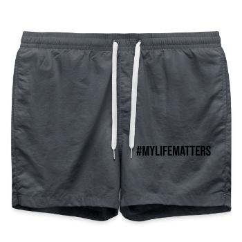 My Life Matters Hashtag Design Gift - Short de bain - charbon - Devant - AI Model Male 185 light (185cm)