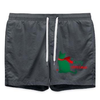 Chat Star Animal Écharpe de Noël 3D Cadeau - Short de bain - charbon - Devant - AI Model Male 185 light (185cm)