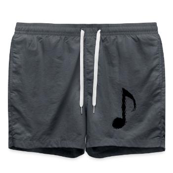 Music Note Black Musical Note - Swim Trunks - anthracite - Front - AI Model Male 185 light (185cm)