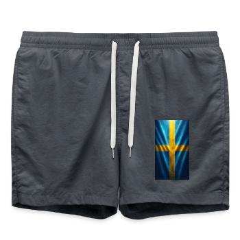 Le drapeau suédois - Short de bain - charbon - Devant - AI Model Male 185 light (185cm)