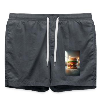 Hamburger - Short de bain - charbon - Devant - AI Model Male 185 light (185cm)