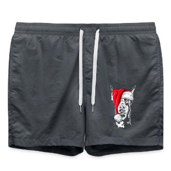 Santa Dobermann Weihnachten Hunde Wilsigns - Badeshorts - Anthrazit - Vorne - AI Model Male 185 light (185cm)