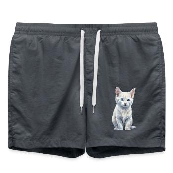 Blue-Eyed Kitten - Badeshorts - Anthrazit - Vorne - AI Model Male 185 light (185cm)