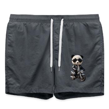 Biker Panda - Badeshorts - Anthrazit - Vorne - AI Model Male 185 light (185cm)