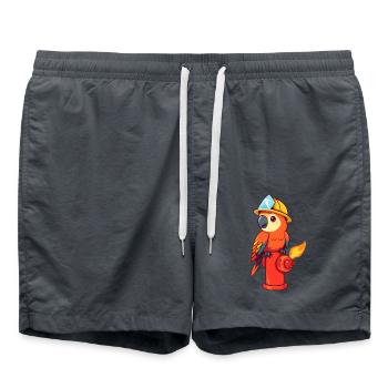 Chirpy Construction Hero with Gemstone Treasure - Swim Trunks - anthracite - Front - AI Model Male 185 light (185cm)