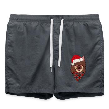 Chapeau de Noël Chihuahua Santa - Short de bain - charbon - Devant - AI Model Male 185 light (185cm)
