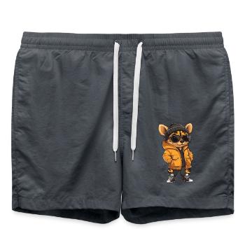 Bande dessinée Hyena Winter - Short de bain - charbon - Devant - AI Model Male 185 light (185cm)