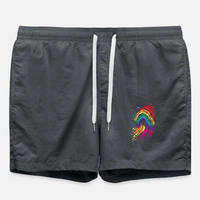 Regenbogen - Badeshorts - Anthrazit