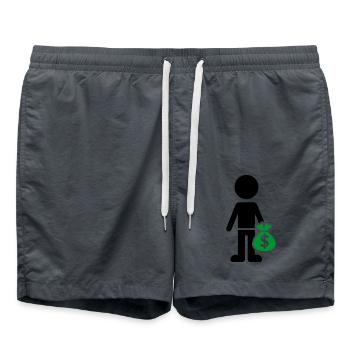 Arnaque d’argent d’entreprise - Short de bain - charbon - Devant - AI Model Male 185 light (185cm)