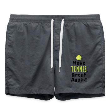 Make Tennis Great Again - Badeshorts - Anthrazit - Vorne - AI Model Male 185 light (185cm)
