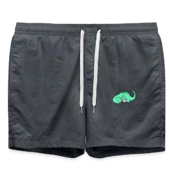 Dinosaure avec bébé dinosaure - Short de bain - charbon - Devant - AI Model Male 185 light (185cm)