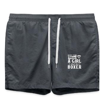 Ne vous tenez jamais entre une fille et son boxeur - Short de bain - charbon - Devant - AI Model Male 185 light (185cm)