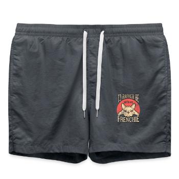 I'd rather be with my frenchie - Swim Trunks - anthracite - Front - AI Model Male 185 light (185cm)