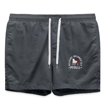 Mon cœur appartient à un pitbull - Short de bain - charbon - Devant - AI Model Male 185 light (185cm)