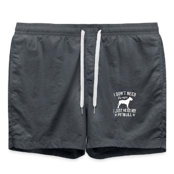 Je n’ai pas besoin de thérapie, j’ai juste besoin de mon pitbull - Short de bain - charbon - Devant - AI Model Male 185 light (185cm)