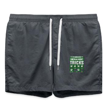 Stubborn Siberian Husky Tricks - Swim Trunks - anthracite - Front - AI Model Male 185 light (185cm)