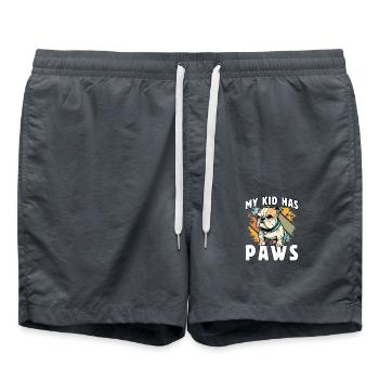 My Kid has Paws - Badeshorts - Anthrazit - Vorne - AI Model Male 185 light (185cm)