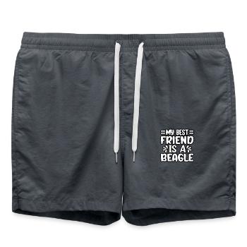 My best friend is a beagle - Swim Trunks - anthracite - Front - AI Model Male 185 light (185cm)