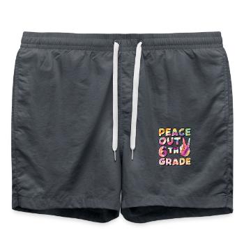 Paix en 1ère année Dernier jour d’école - Short de bain - charbon - Devant - AI Model Male 185 light (185cm)