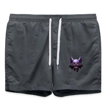 Bat Anime - Swim Trunks - anthracite - Front - AI Model Male 185 light (185cm)