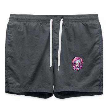 Zombie Kawaii Fille Halloween - Short de bain - charbon - Devant - AI Model Male 185 light (185cm)