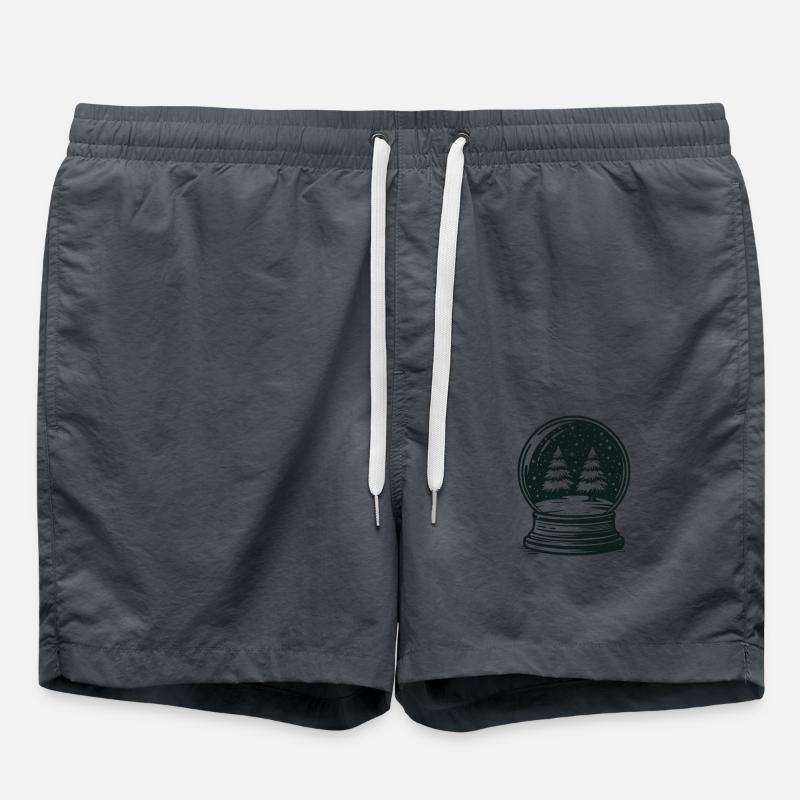 Snow Globe Winter Landscape - Swim Trunks - anthracite
