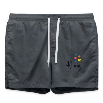 40 ANS. ANNIVERSAIRE. HAPPY BIRTHDAY. JOYEUX ANNIV - Short de bain - charbon - Devant - AI Model Male 185 light (185cm)