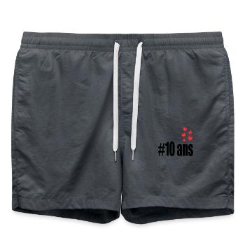 10 ANS. 10e ANNIVERSAIRE. ANNIVERSAIRE 10 ANS. 10 - Short de bain - charbon - Devant - AI Model Male 185 light (185cm)