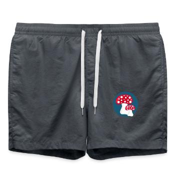 Champignon, champignon dans les bois cadeau - Short de bain - charbon - Devant - AI Model Male 185 light (185cm)