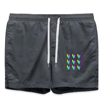 HEART. HEARTS. SAINT VALENTINE. LOVE. LOVE. CHRISTMAS - Swim Trunks - anthracite - Front - AI Model Male 185 light (185cm)