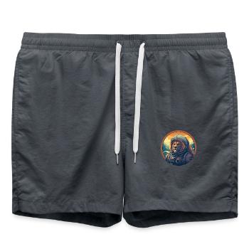 Astronaute Lion au coucher du soleil, créatif - Short de bain - charbon - Devant - AI Model Male 185 light (185cm)