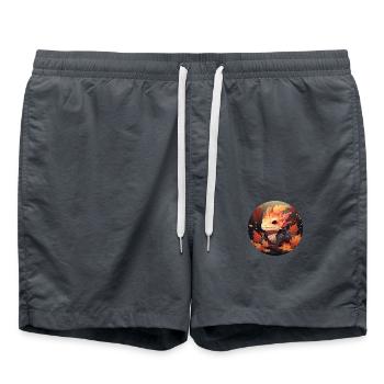 Axolotl dans le feuillage d’automne - Short de bain - charbon - Devant - AI Model Male 185 light (185cm)