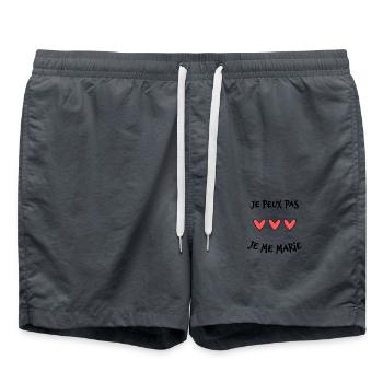 JE PEUX PAS. JE ME MARIE. JUST MARRIED. VIVE LES M - Short de bain - charbon - Devant - AI Model Male 185 light (185cm)