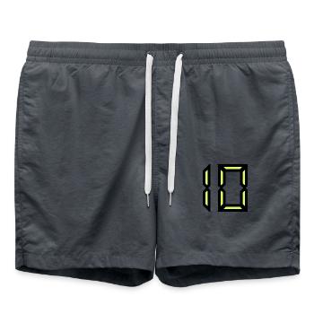 10 JAHRE. 10-JÄHRIGES JUBILÄUM. GEBURTSTAG 10 JAHRE. 10 - Badeshorts - Anthrazit - Vorne - AI Model Male 185 light (185cm)