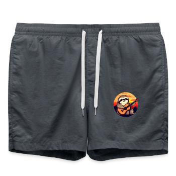 Fauler Gitarrist bei Sonnenuntergang - Badeshorts - Anthrazit - Vorne - AI Model Male 185 light (185cm)
