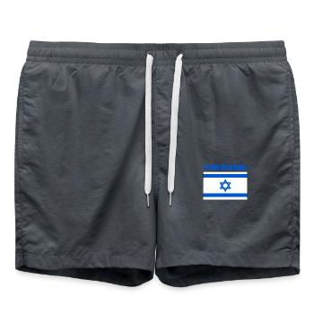 I stand with israel - Short de bain - charbon - Devant - AI Model Male 185 light (185cm)