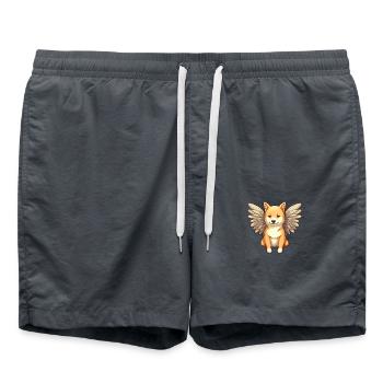 Shiba Inu Angel - Design avec ailes - Short de bain - charbon - Devant - AI Model Male 185 light (185cm)
