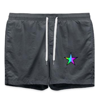 STAR. STARS. STAR. FEAST. ANNIVERSARY. CHRISTMAS - Swim Trunks - anthracite - Front - AI Model Male 185 light (185cm)