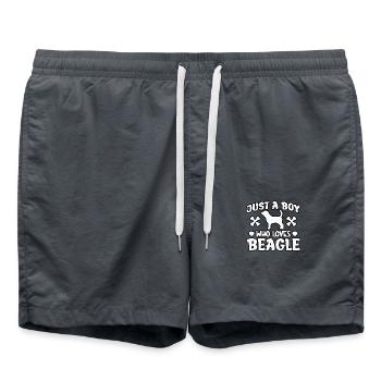 Juste un garçon qui aime le beagle - Short de bain - charbon - Devant - AI Model Male 185 light (185cm)