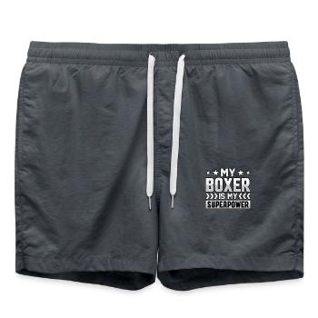 My boxer is my superpower - Badeshorts - Anthrazit - Vorne - AI Model Male 185 light (185cm)