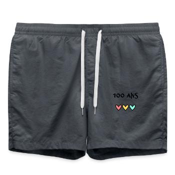 100. 100 ANS. 100e ANNIVERSAIRE. ANNIVERSAIRE 100 - Short de bain - charbon - Devant - AI Model Male 185 light (185cm)