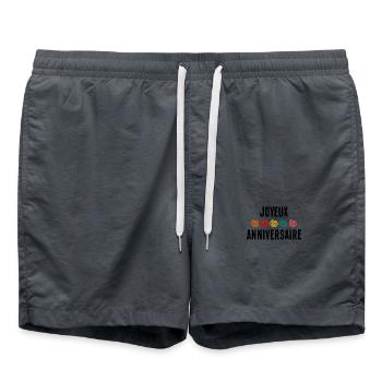 HAPPY BIRTHDAY. HAPPY BIRTHDAY. ANNIVERSARY. - Swim Trunks - anthracite - Front - AI Model Male 185 light (185cm)