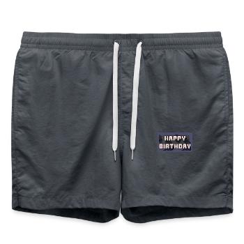 HAPPY BIRTHDAY. HAPPY BIRTHDAY. BIRTHDAY. - Swim Trunks - anthracite - Front - AI Model Male 185 light (185cm)