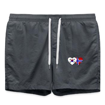 Corée du Sud Norvège Drapeau Coeur - Short de bain - charbon - Devant - AI Model Male 185 light (185cm)