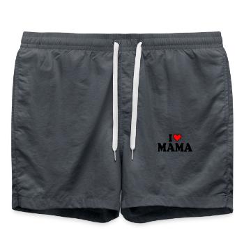 I love mama - Badeshorts - Anthrazit - Vorne - AI Model Male 185 light (185cm)