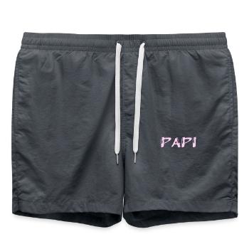 PAPY. FÊTE DES PÈRES. BONNE FÊTE PAPY. JE T'AIME. - Short de bain - charbon - Devant - AI Model Male 185 light (185cm)